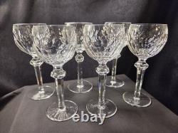 Six (6) Waterford Crystal Curraghmore Pattern Hock Wine Glasses Water Goblets