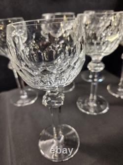 Six (6) Waterford Crystal Curraghmore Pattern Hock Wine Glasses Water Goblets