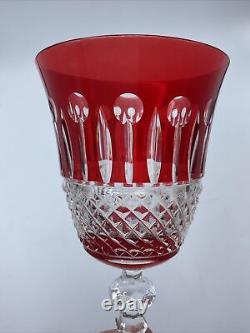 Six Amazing Large Vintage Roemer Wine Glasses Crystal Design Color Red/clear