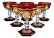 Six Baccarat Crystal Empire Cranberry Champagne Sherbet Wine Stems Glass