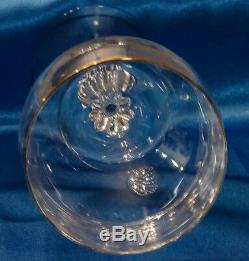 Six Beautiful Rare Lenox Monroe Crystal (Gold Trim) Wine Glasses withTwisted Stem