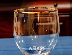 Six Beautiful Rare Lenox Monroe Crystal (Gold Trim) Wine Glasses withTwisted Stem