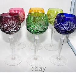 Six Nachtmann 124 Crystal Cut To Clear Wine Glasses 7 1/2