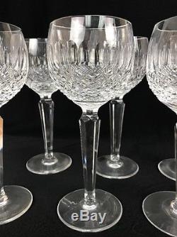 Six Vintage Waterford Ireland Crystal Colleen Wine Hock Glasses 7-3/8 6 oz