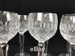 Six Vintage Waterford Ireland Crystal Colleen Wine Hock Glasses 7-3/8 6 oz