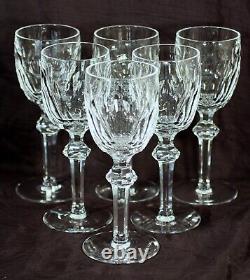 Six Waterford Cut Crystal Curraghmore Claret Wine 7 Glasses Mint