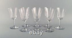 St. Louis, Belgium. Eight red wine glasses in mouth-blown crystal glasses