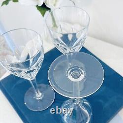 St Louis Bristol French Crystal 7 Burgundy Wine Glasses Stems Set of 3 Signed