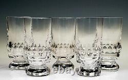 St Louis Crystal Beautiful Tall Cut 5 Tall Glasses Set of 6 SIGNED