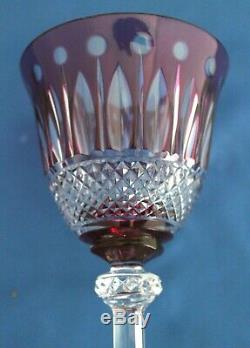 St. Louis Crystal Tommy Amethyst 7 3/4 Hock Wine Made In France Signed