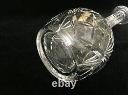 St. Louis France Cut Crystal Chantilly Wine Decanter, Missing Stopper, 10 3/4 T