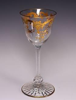 St Louis French Crystal Gold Encrusted 6 5/8 Tall Wine Stem
