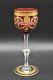 St Louis French Cut Crystal Cranberry Burgundy Gold Encrusted 7 3/4 Wine Glass