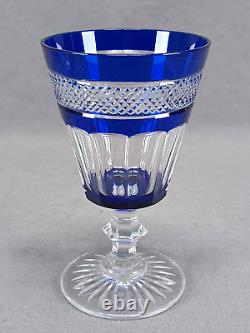 St Louis French Trianon Pattern Cobalt Cut to Clear 4 1/2 Inch Claret Wine