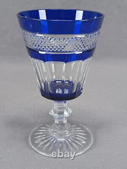 St Louis French Trianon Pattern Cobalt Cut to Clear 4 1/2 Inch Claret Wine