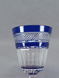 St Louis French Trianon Pattern Cobalt Cut to Clear 4 1/2 Inch Claret Wine