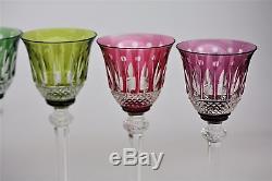St Louis French crystal Tommy pattern 6 wine glasses set