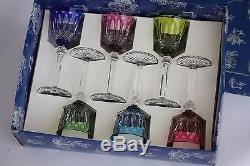 St Louis French crystal Tommy pattern 6 wine glasses set
