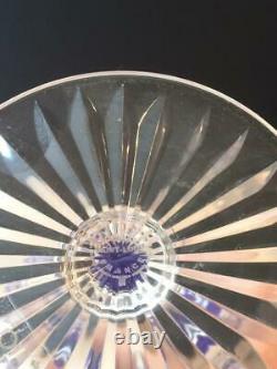 St. Louis Tommy Cobalt Crystal Set Of 4 Wine Hock Goblets Cr1823
