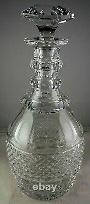 St. Louis Trianon Crystal Large Glass Triple Ring Neck Barware Wine Decanter