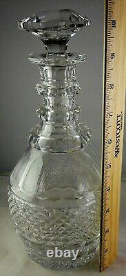 St. Louis Trianon Crystal Large Glass Triple Ring Neck Barware Wine Decanter