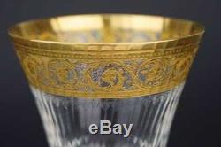 St SAINT LOUIS CRYSTAL Gold THISTLE Burgundy Wine Glass 16.25 cm (1 of 12)