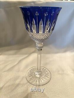 St louis crystal Tommy Hock Wine Glass Cobalt Blue