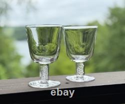 Steuben Air Twist Wine Glasses 8011 Set Of 2