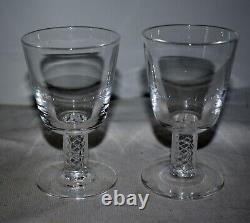 Steuben Crystal Air Twist Wine Goblets Glasses Designed By George Thompson