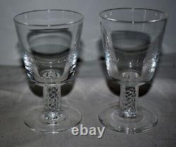 Steuben Crystal Air Twist Wine Goblets Glasses Designed By George Thompson