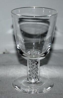 Steuben Crystal Air Twist Wine Goblets Glasses Designed By George Thompson