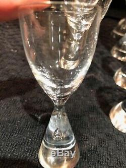 Steuben Crystal Teardrop Wine Glasses Bubble Stem 7 pieces