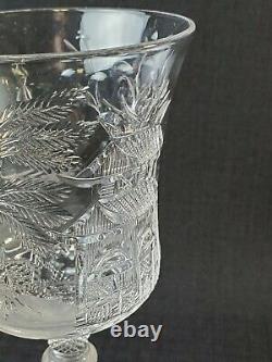Stevens & Williams Chinoiserie Blown & Cut Crystal Willow Pattern Stem/Glass