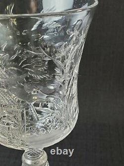 Stevens & Williams Chinoiserie Blown & Cut Crystal Willow Pattern Stem/Glass