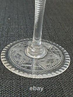 Stevens & Williams Chinoiserie Blown & Cut Crystal Willow Pattern Stem/Glass