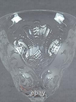 Stevens & Williams Intaglio Engraved Rose & Shell Rock Crystal Wine Glass