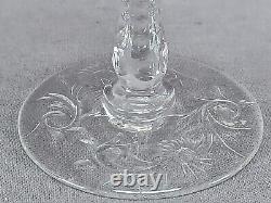 Stevens & Williams Intaglio Engraved Rose & Shell Rock Crystal Wine Glass