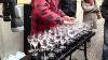 Street Artist Playing Hallelujah With Crystal Glasses