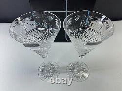 Stuart Beaconsfield Crystal 7 3/4 Wine Glasses Set of 2 Ireland NEW