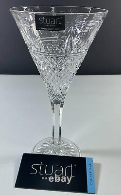 Stuart Beaconsfield Crystal 7 3/4 Wine Glasses Set of 2 Ireland NEW