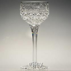 Stuart Crystal MANSFIELD Chrysanthemum 6 Tall HOCK White Wine Glasses 7 Signed