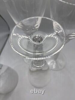 Stuart England Signed Ariel Spiral Air Twist Stem Crystal Wine Glasses (4)