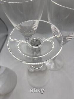 Stuart England Signed Ariel Spiral Air Twist Stem Crystal Wine Glasses (4)