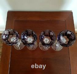 Stunning! Bohemian Crystal Cut to Clear Nachtmann Traube Wine Hock Glasses -4