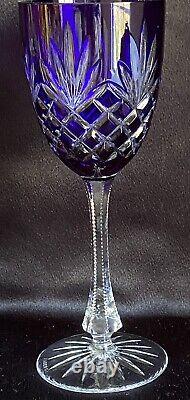 Stunning Faberge Crystal Odessa, Set of 6 Wine Glasses, Multi Colored Hock, Mint