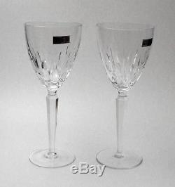 Stunning Pair Of Waterford Marquis Crystal Ariel Water / Wine Goblets Glasses