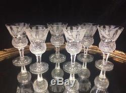 Stunning Set Of Six Edinburgh Crystal Thistle Pattern Wine Glasses, Never Used
