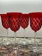 Stunning Set of 4 Vintage Red Crystal Wine / GA Cristal gioielli da tavola