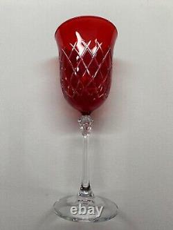 Stunning Set of 4 Vintage Red Crystal Wine / GA Cristal gioielli da tavola