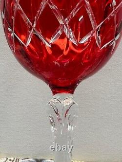 Stunning Set of 4 Vintage Red Crystal Wine / GA Cristal gioielli da tavola